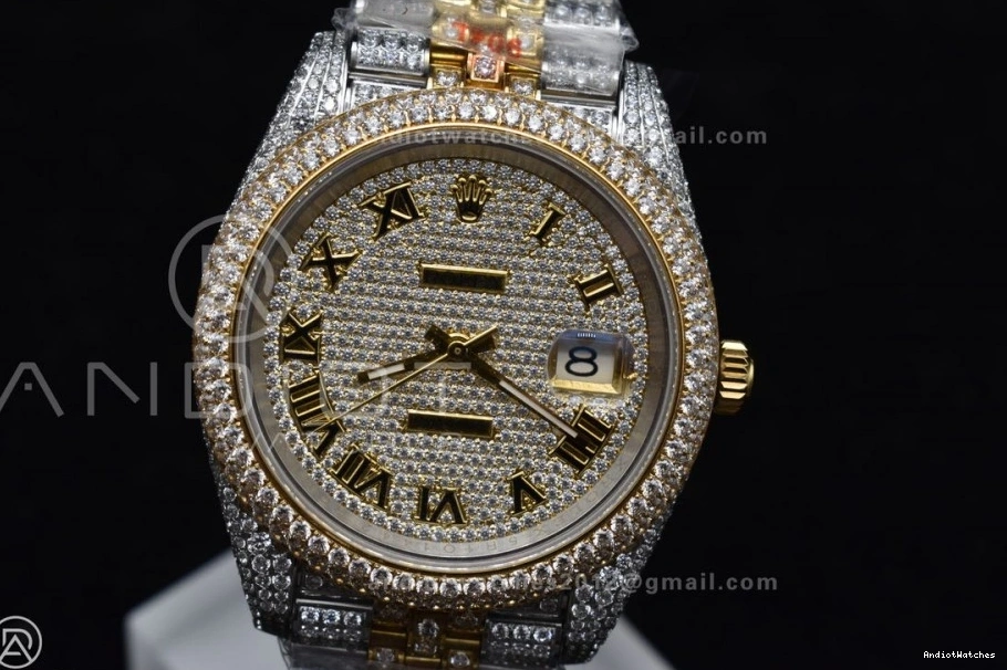Roman Best DateJust Diamond Tone 41mm 2 Dial Gold Yellow Version 1196 Flexible TWD 0923